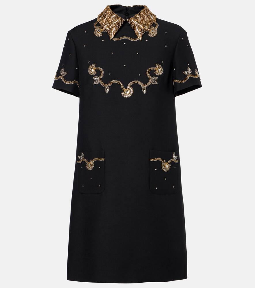 valentino crepe couture embellished minidress