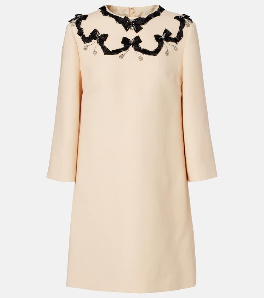 valentino crepe couture embellished minidress