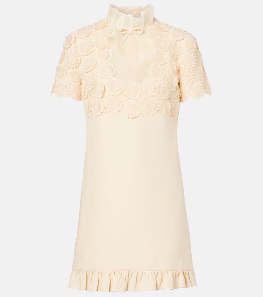 valentino crepe couture embroidered minidress
