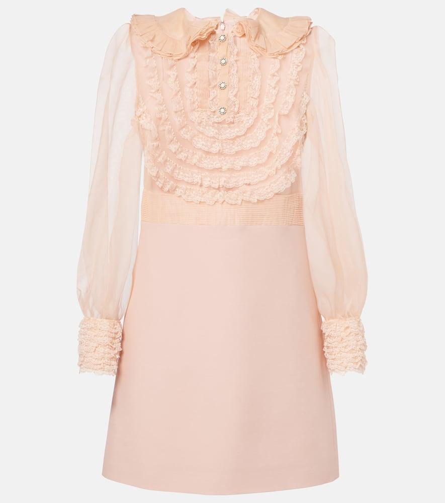 valentino crepe couture embroidered minidress