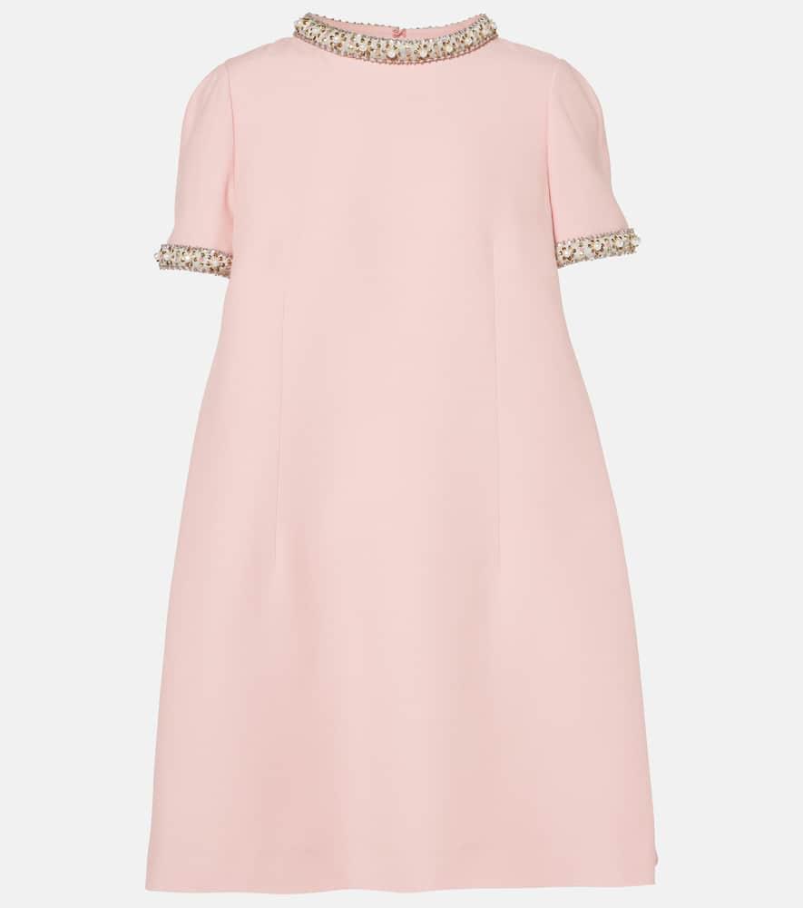 valentino crepe couture embroidered minidress