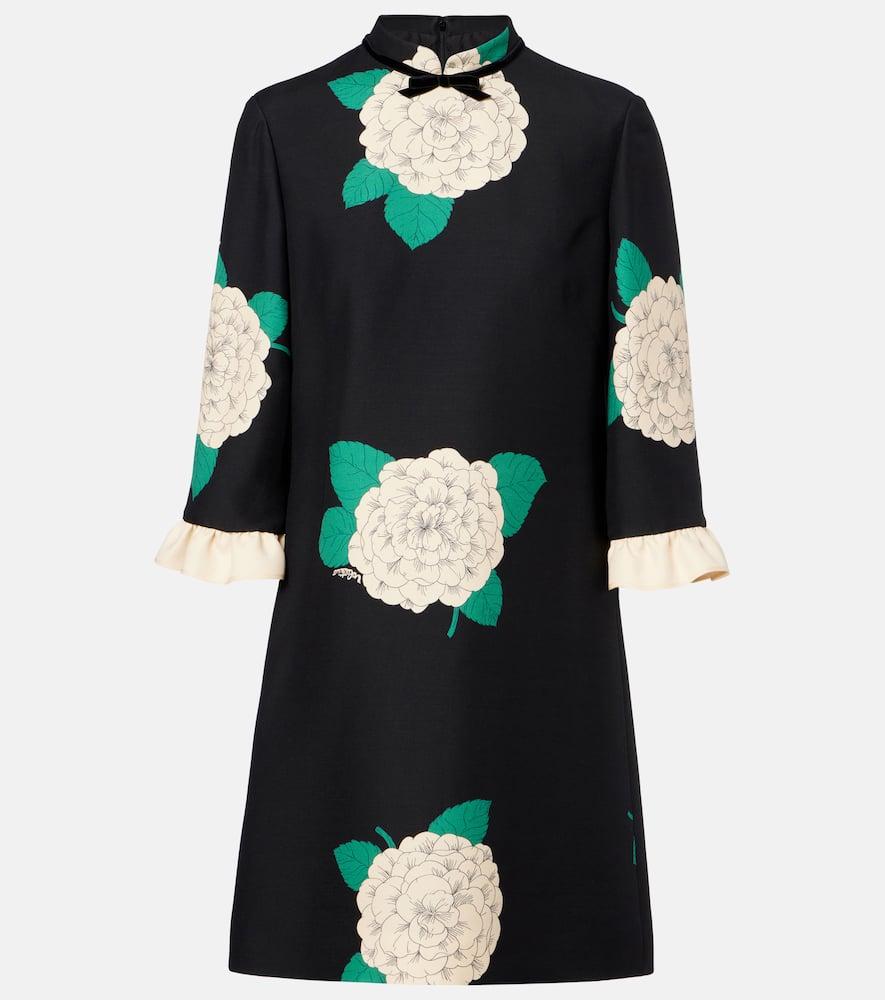 valentino crepe couture floral minidress