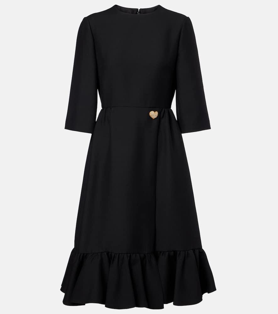 valentino crepe couture ruffled midi dress