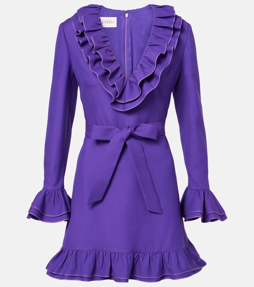 valentino crepe couture ruffled wrap dress