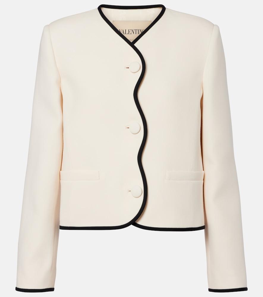 valentino crepe couture scalloped jacket
