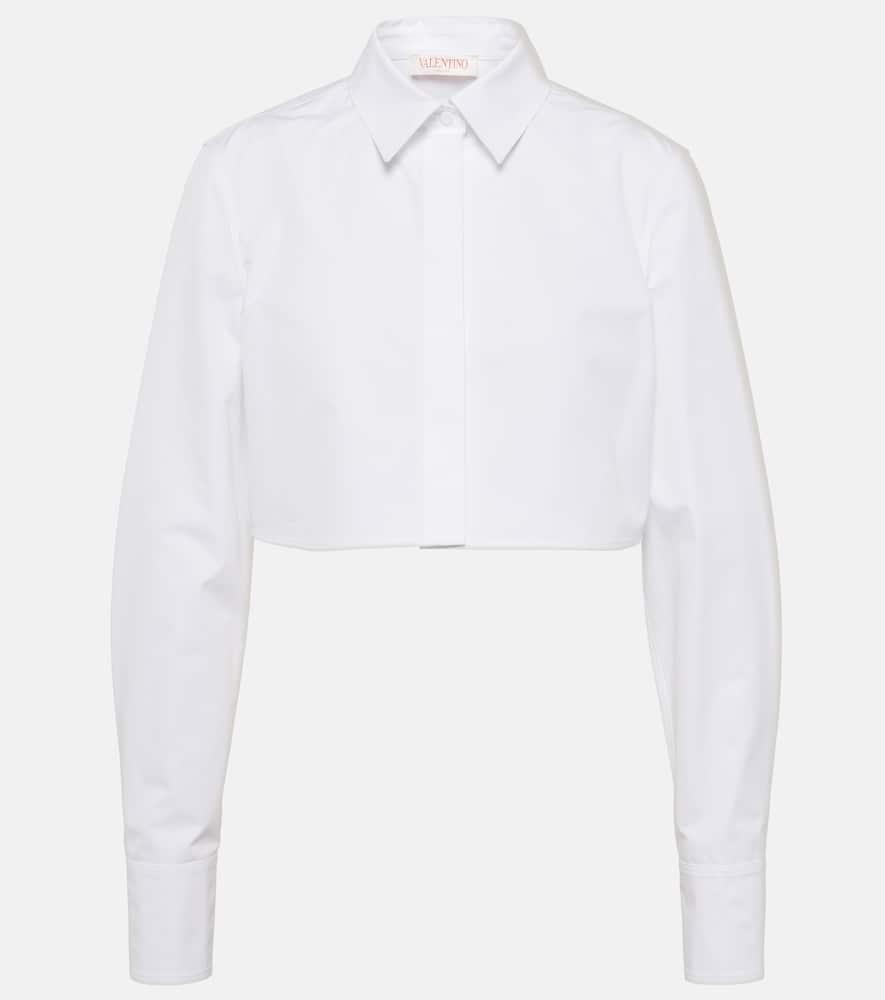 valentino cropped cotton poplin shirt