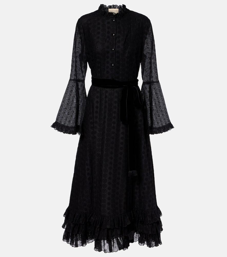 valentino daisy sangallo belted cotton shirt dress