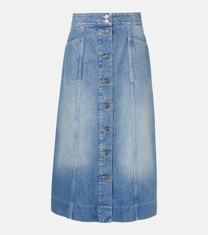valentino denim midi skirt