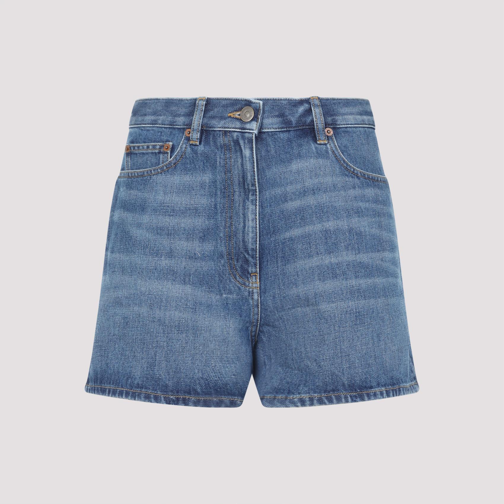 valentino denim shorts blue cotton jean - women