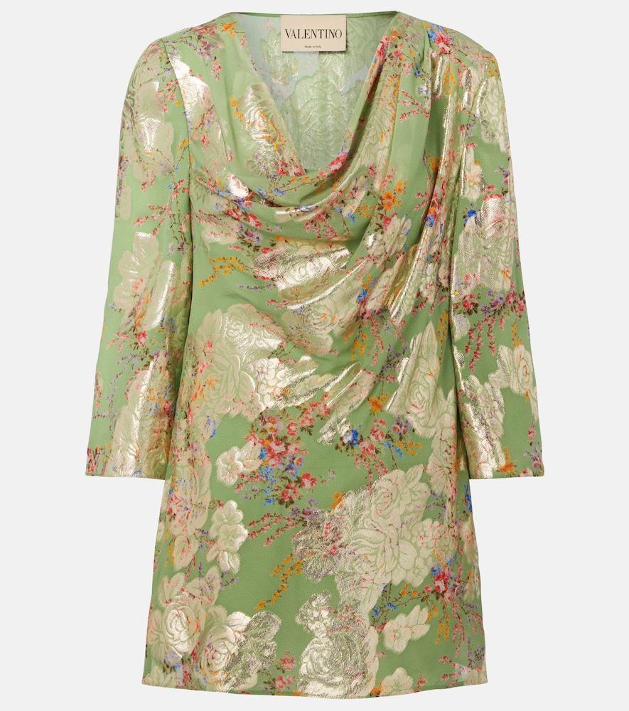 valentino draped fil coupé silk
