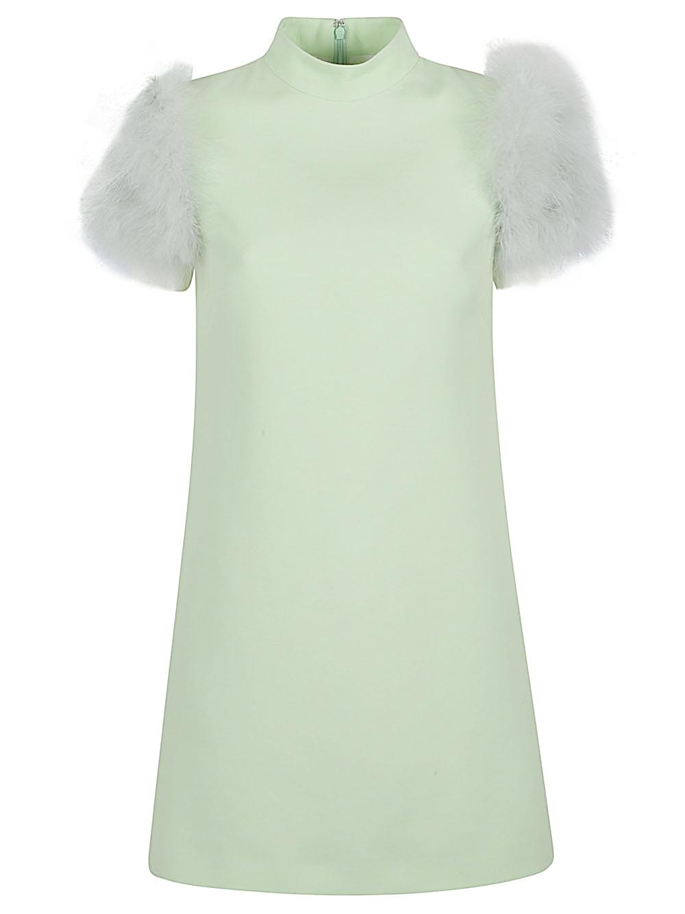 valentino dresses green silk virgin wool - women