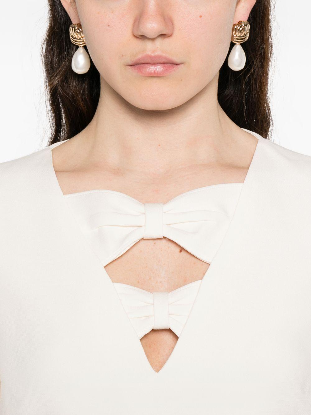 valentino dresses ivory silk virgin wool - women