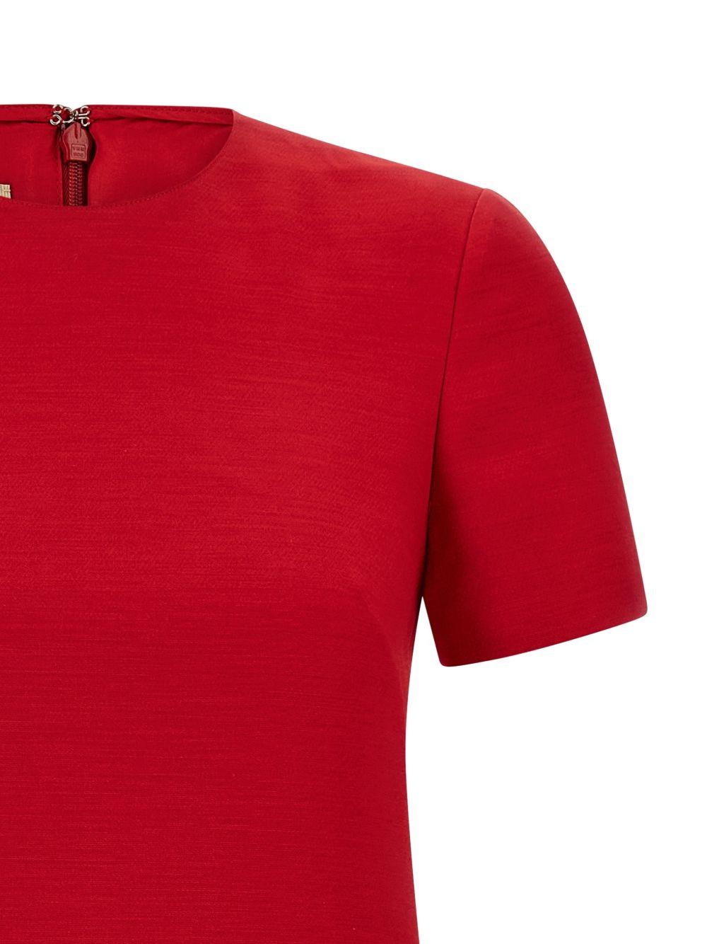 valentino dresses red silk virgin wool - women