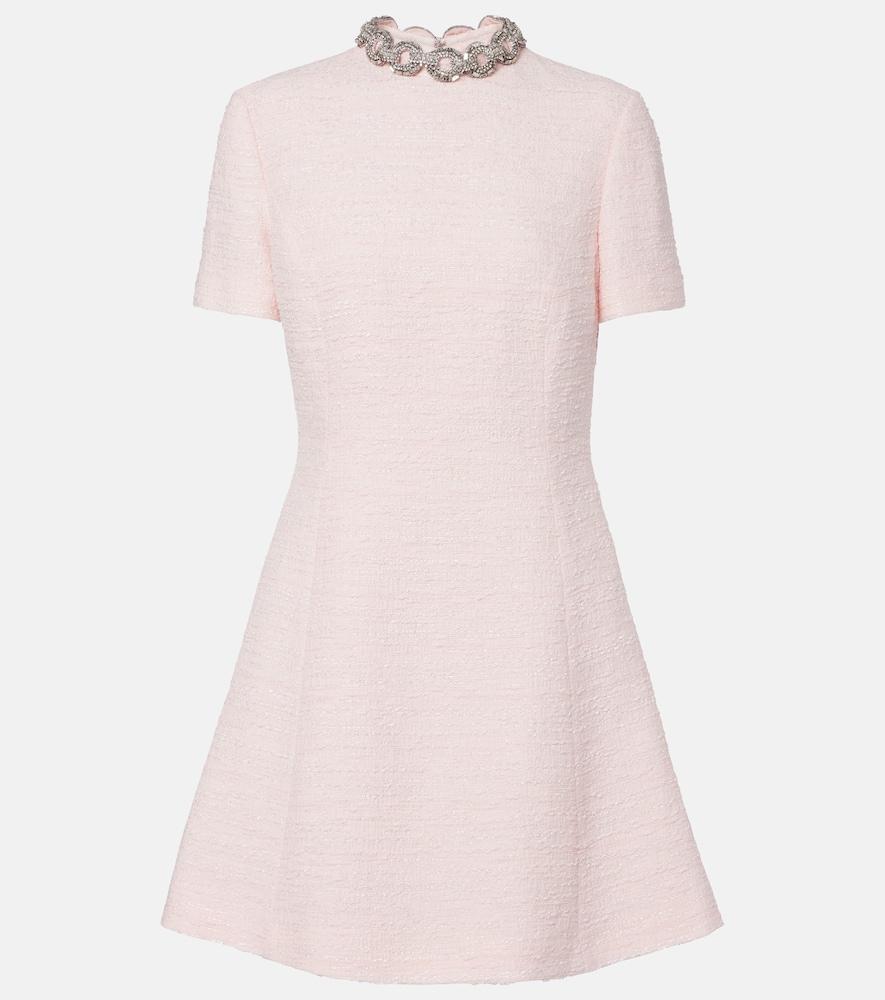 valentino embellished tweed minidress