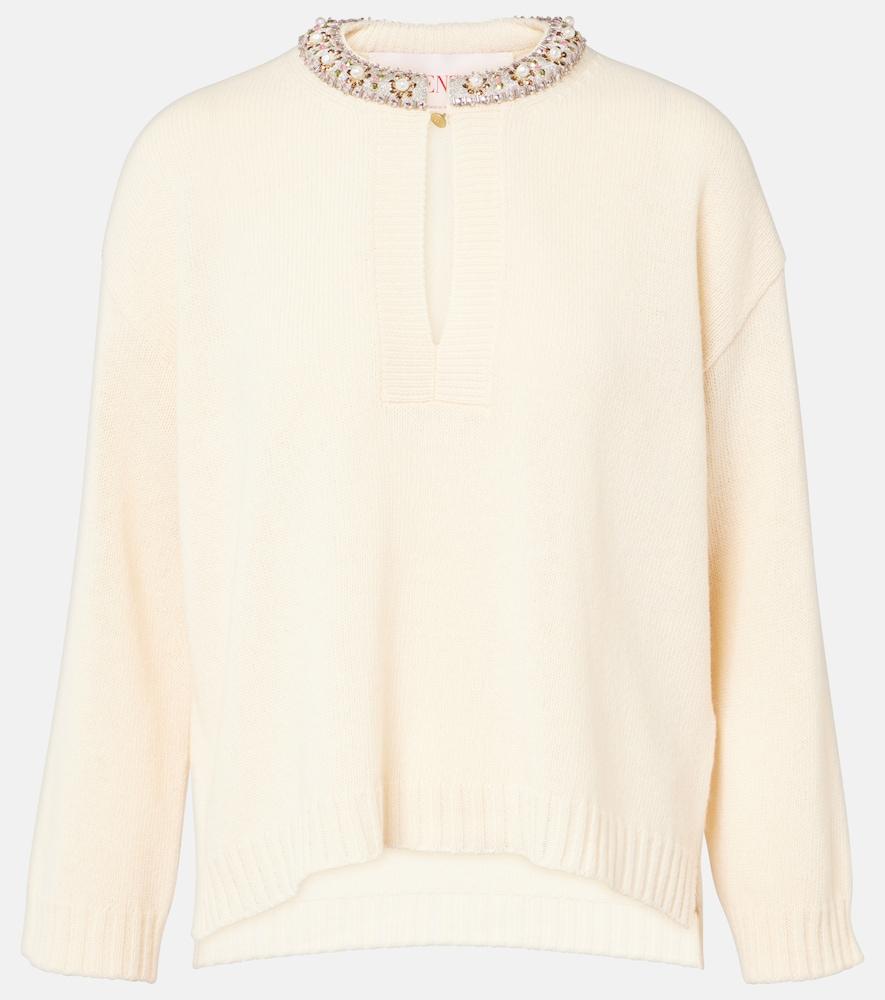 valentino embellished virgin wool sweater