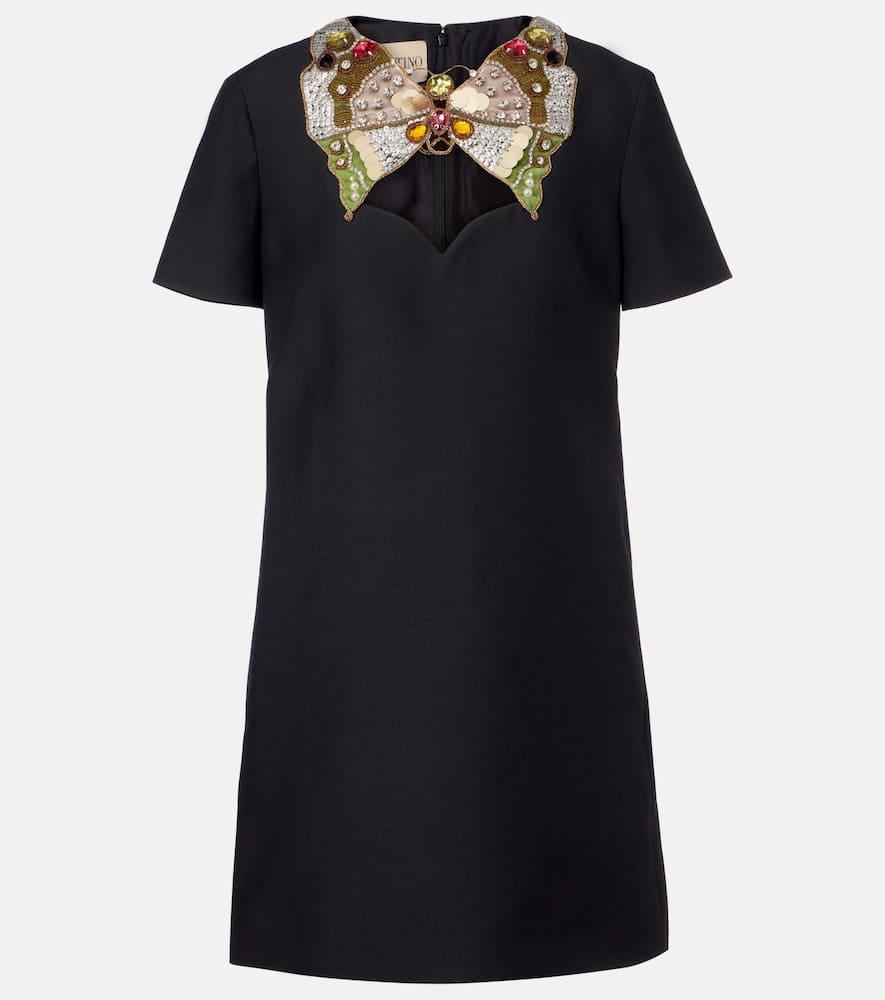 valentino embellished wool and silk minidress