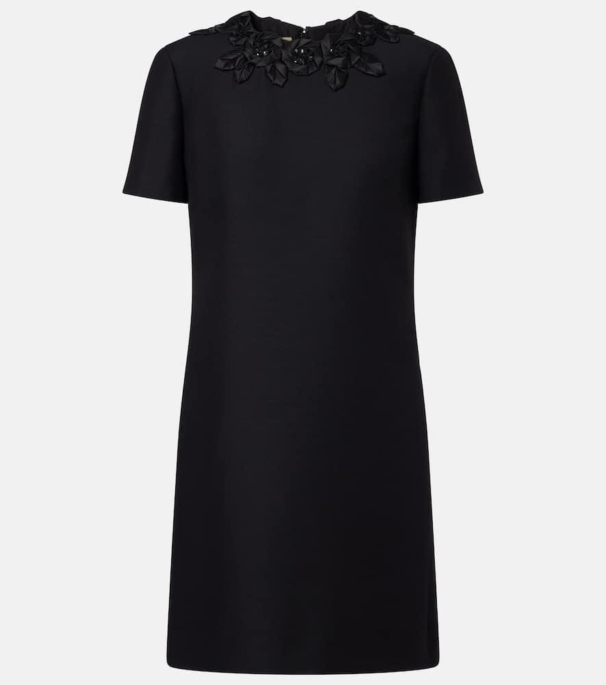 valentino embellished wool and silk minidress
