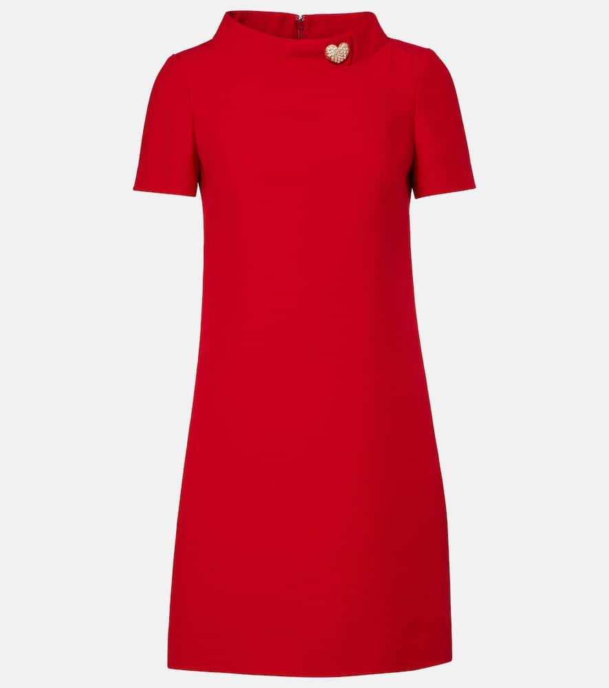valentino embellished wool and silk minidress