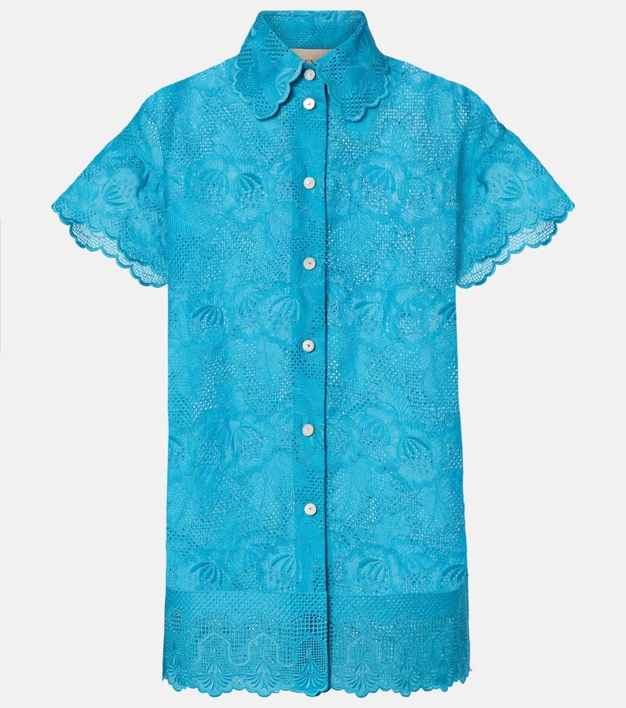 valentino embroidered cotton shirt