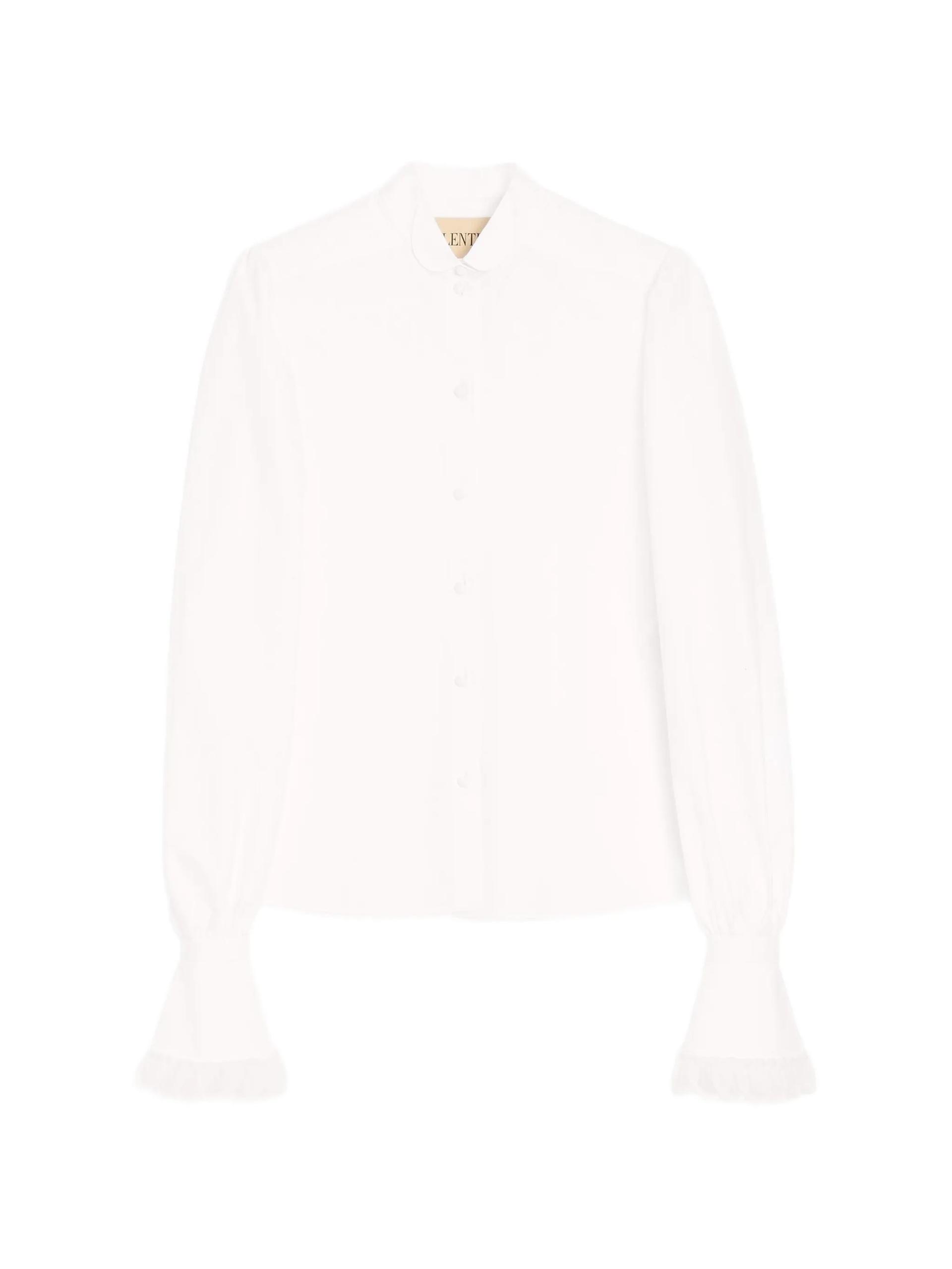 valentino embroidered shirt white cotton camicia - women