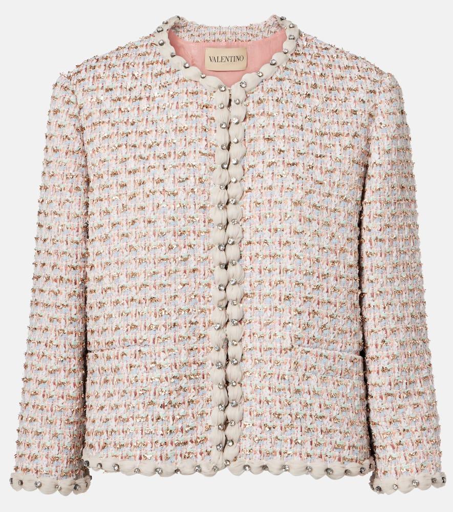 valentino embroidered tweed jacket