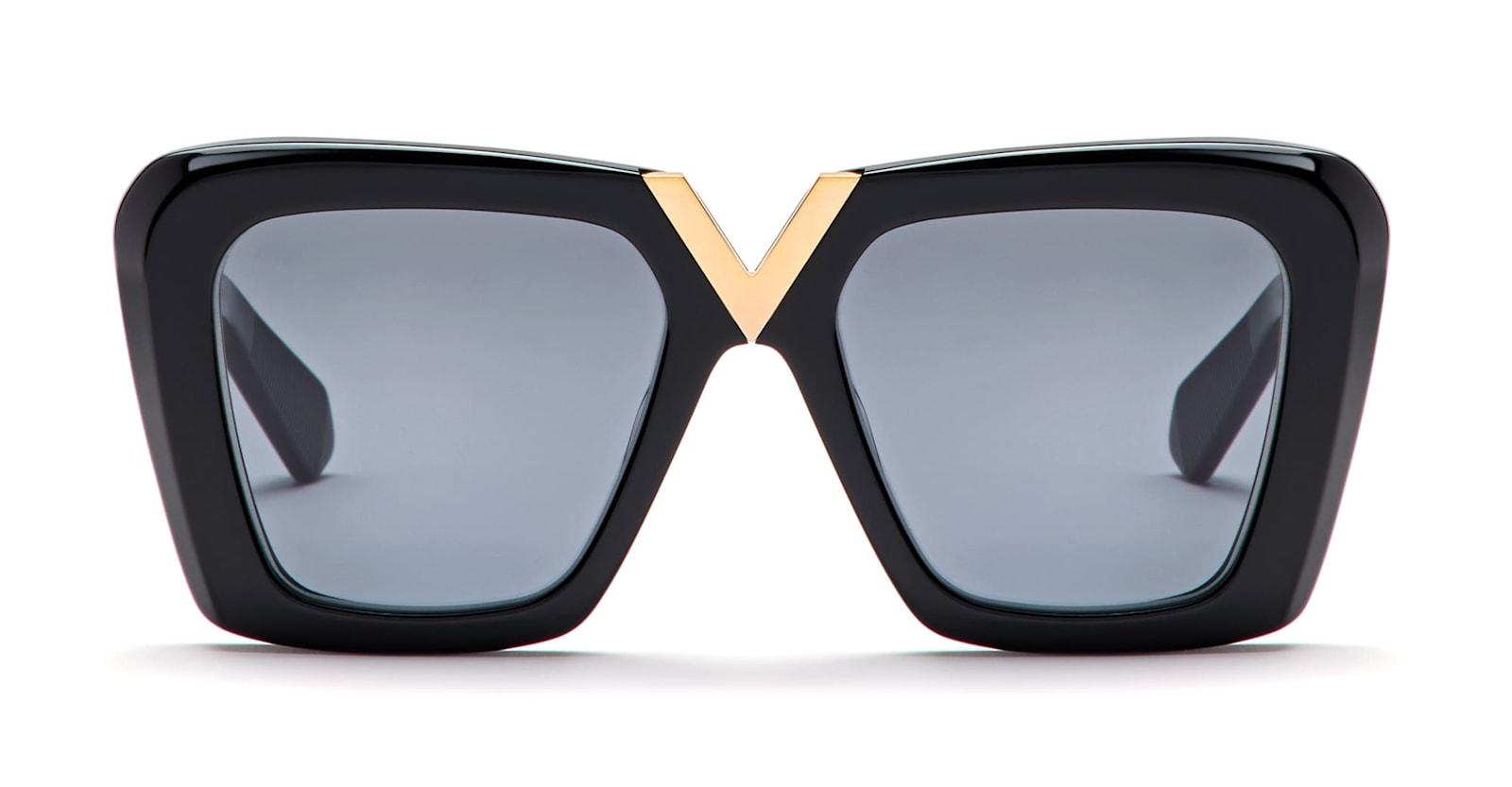 valentino eyewear v-gold-ii - black / gold sunglasses