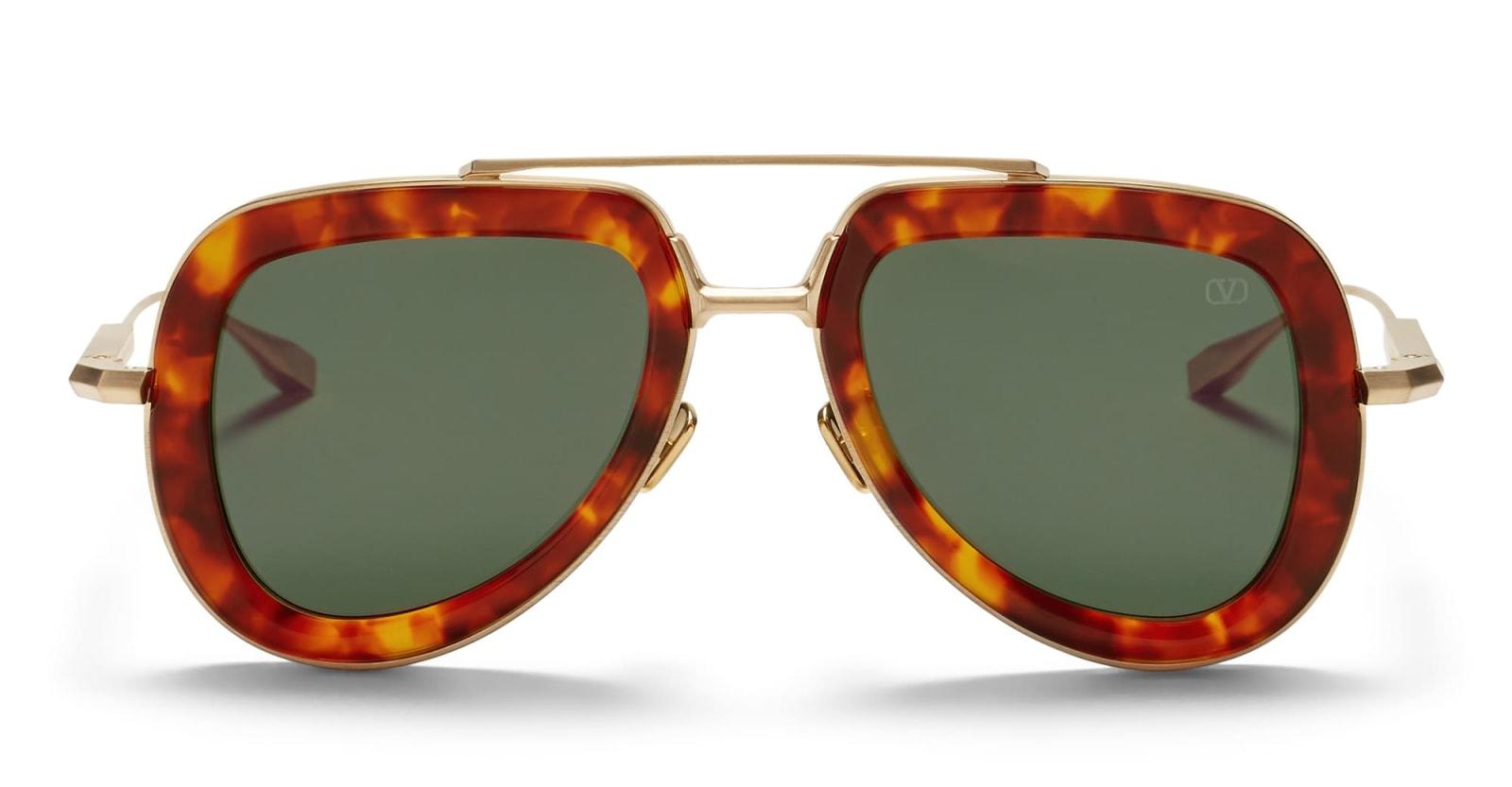 valentino eyewear v-lstory - honey tortoise / light gold sunglasses