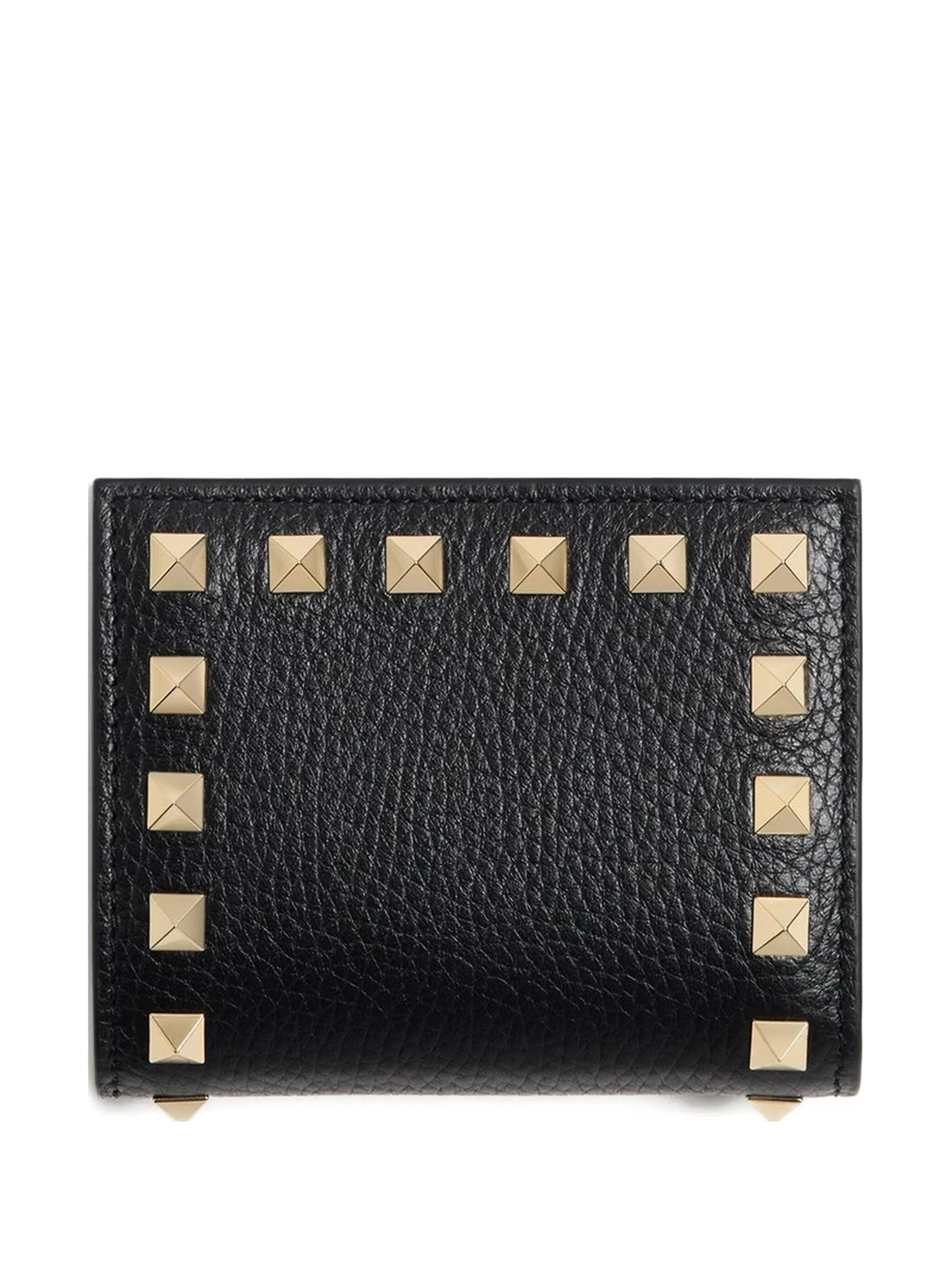 valentino flap french wallet black portafoglio - women