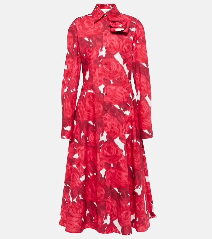 valentino floral cotton shirt dress