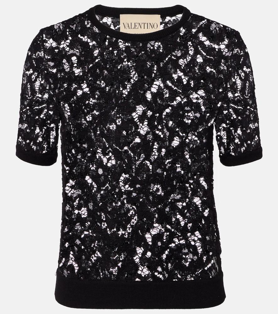valentino floral lace top