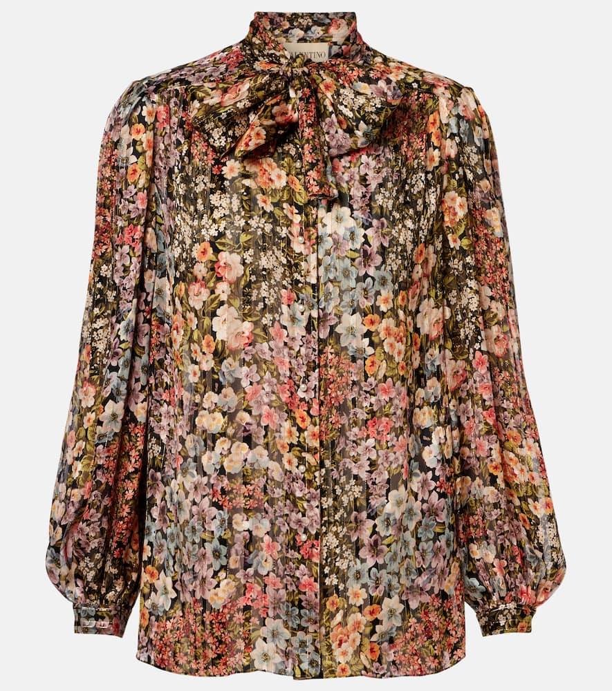 valentino floral silk blouse