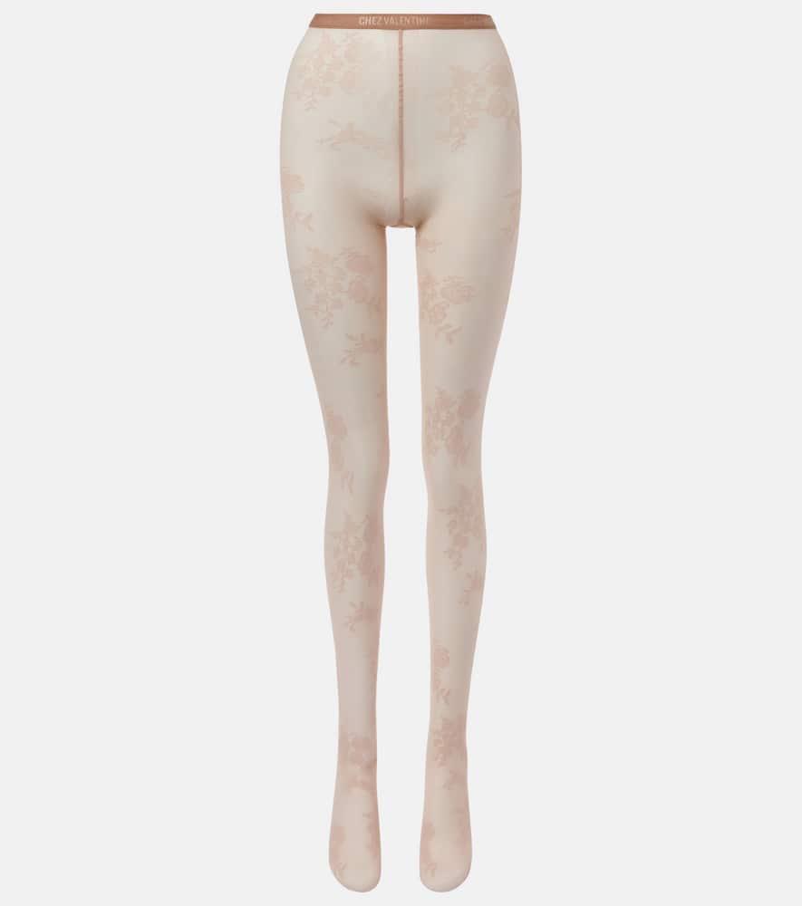 valentino floral tights