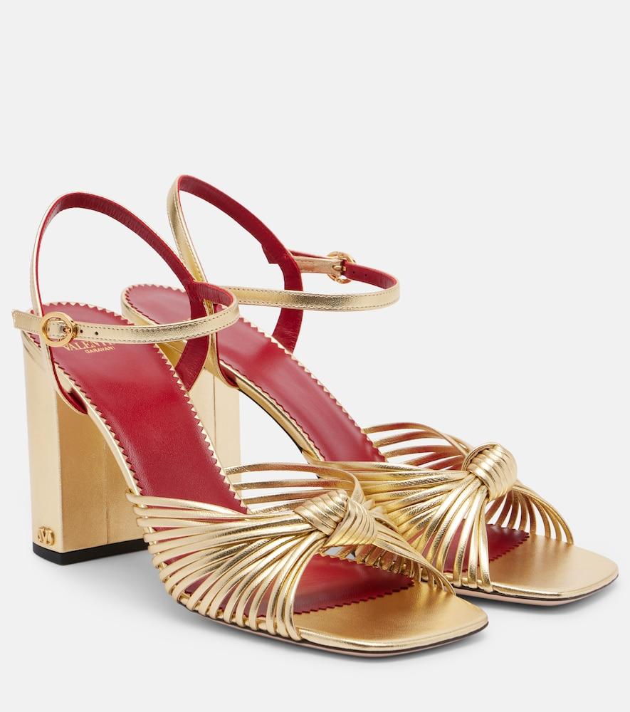valentino garavani annet metallic leather sandals