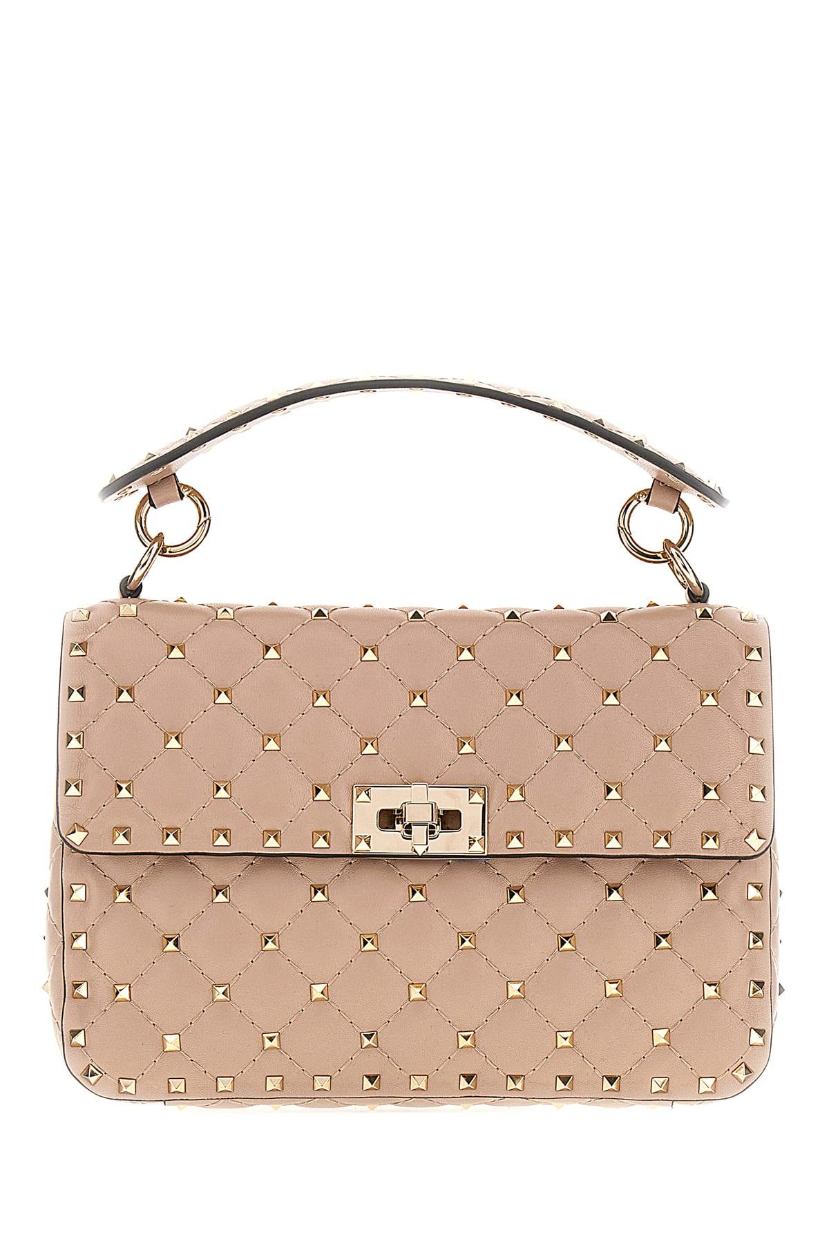 valentino garavani antique pink nappa leather medium rockstud spike handbag
