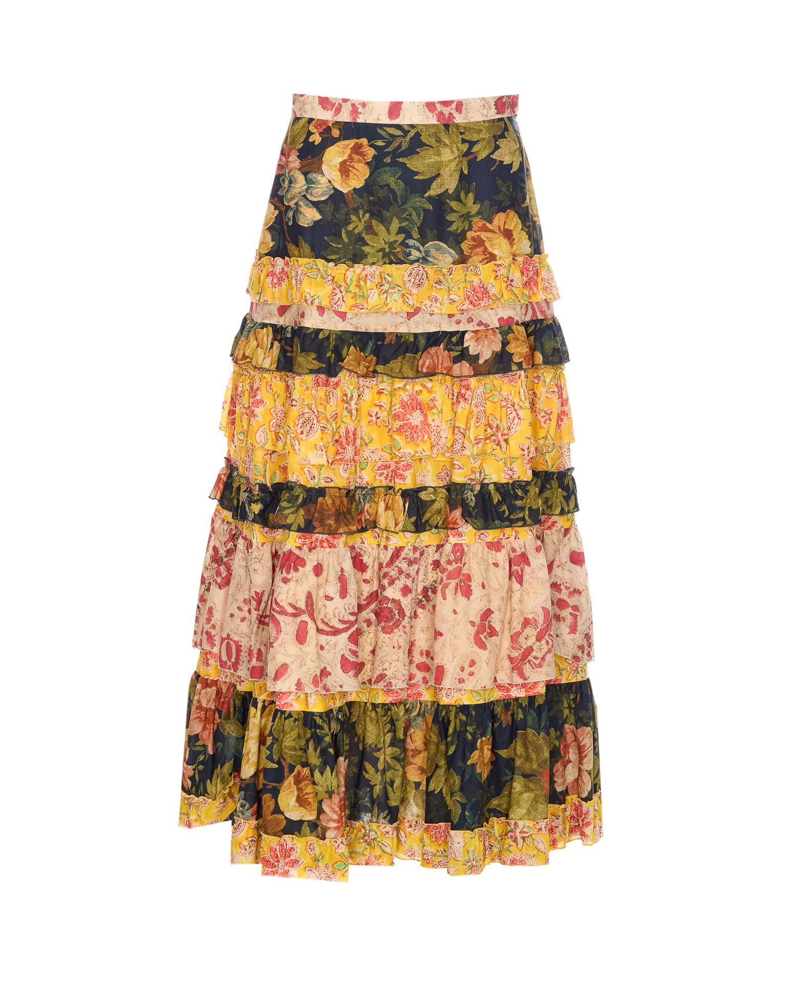 valentino garavani apres lhiver macro flower skirt