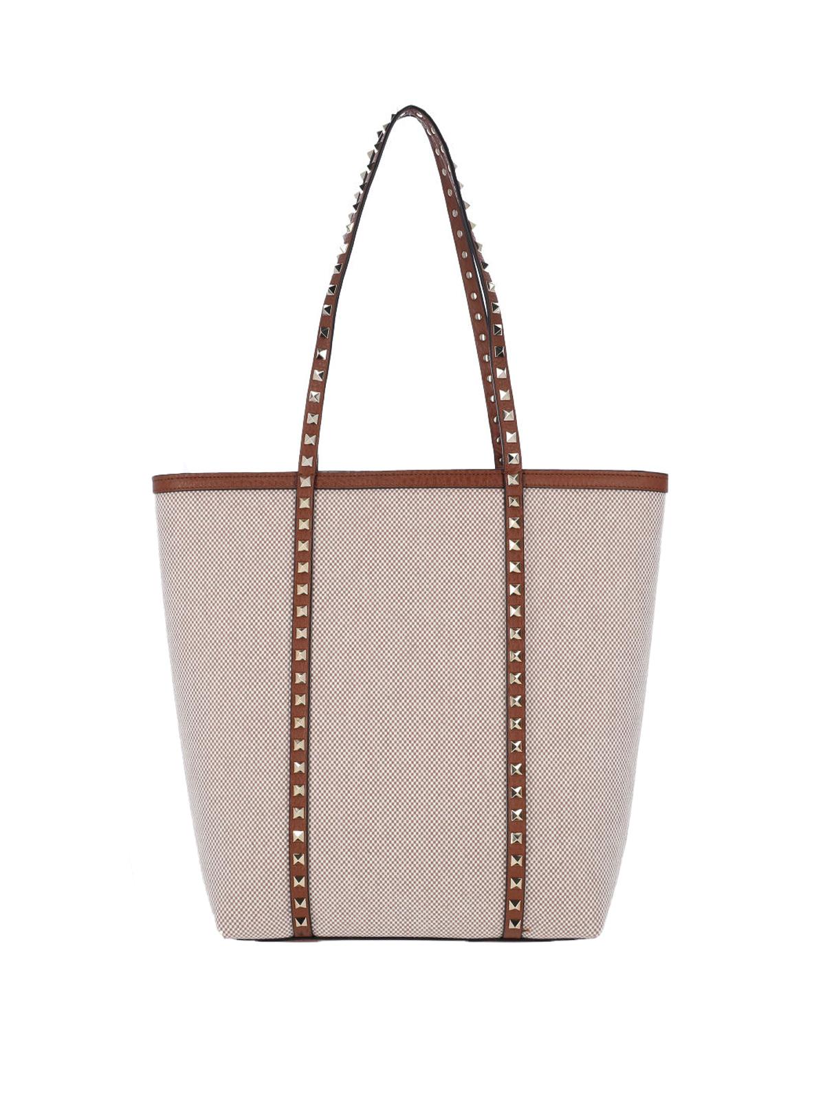 valentino garavani bags beige fabric - women