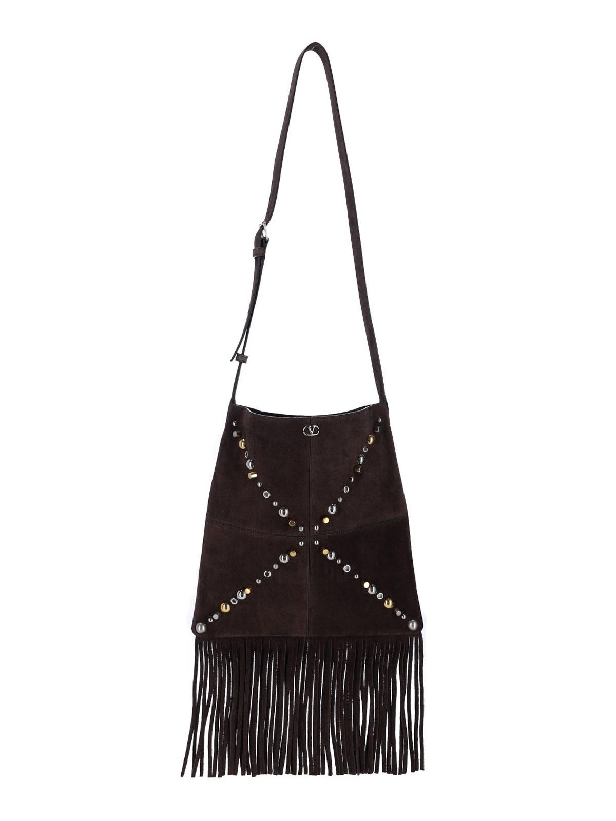 valentino garavani bags brown calf leather - women