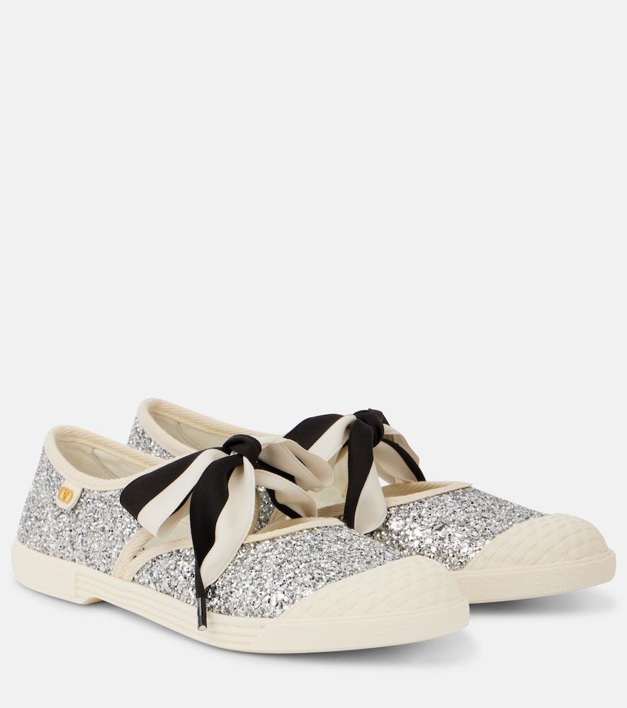 valentino garavani bay by bay glitter sneakers
