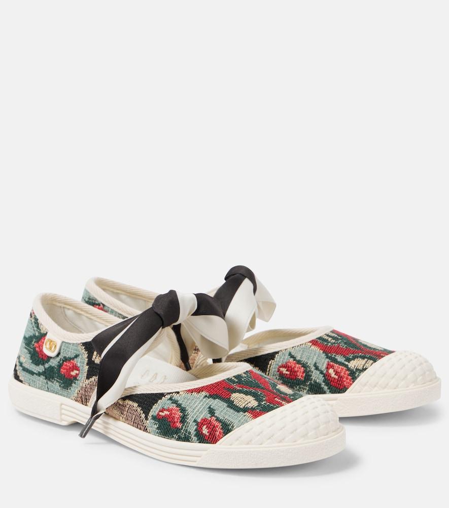 valentino garavani bay by bay jacquard mary jane sneakers