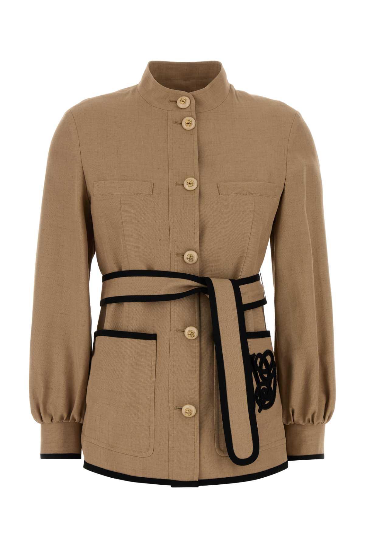 valentino garavani beige viscose blend blazer