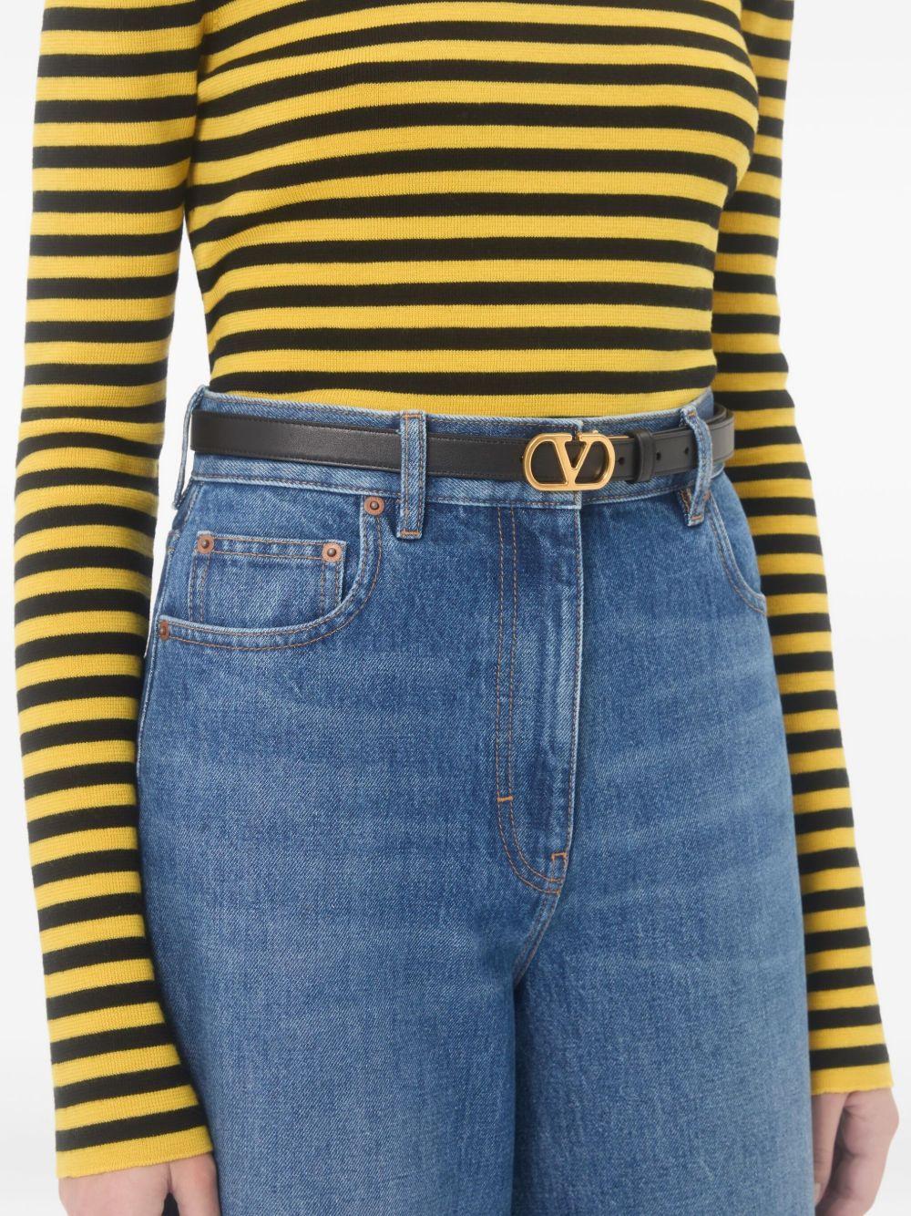 valentino garavani belts black calf leather - women