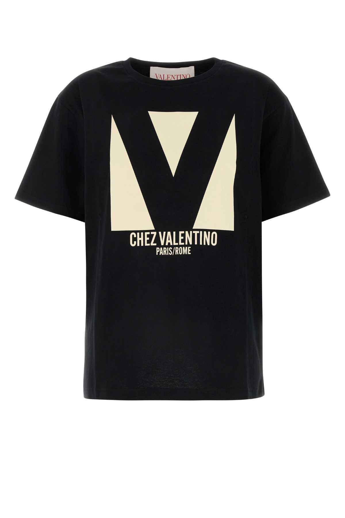 valentino garavani black cotton t-shirt