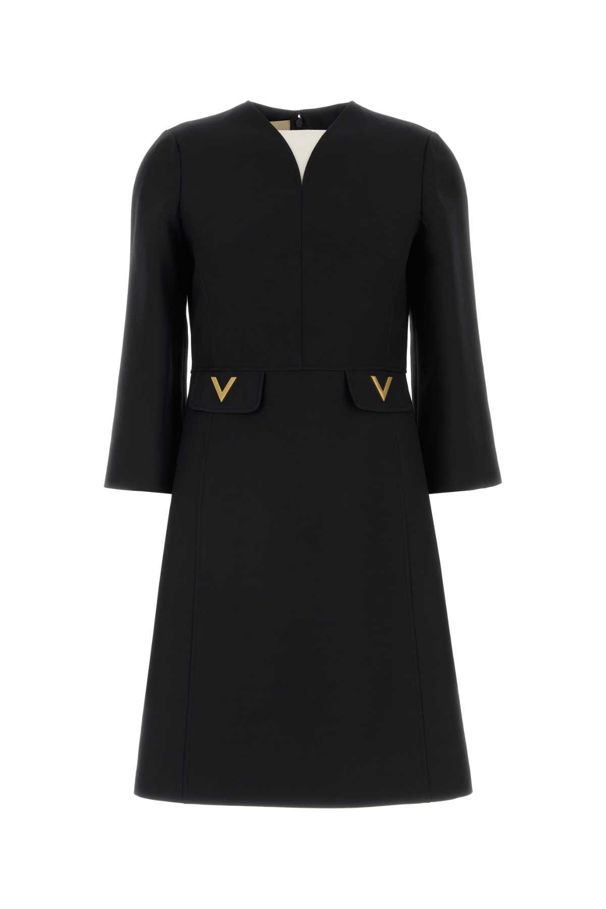 valentino garavani black crepe couture dress