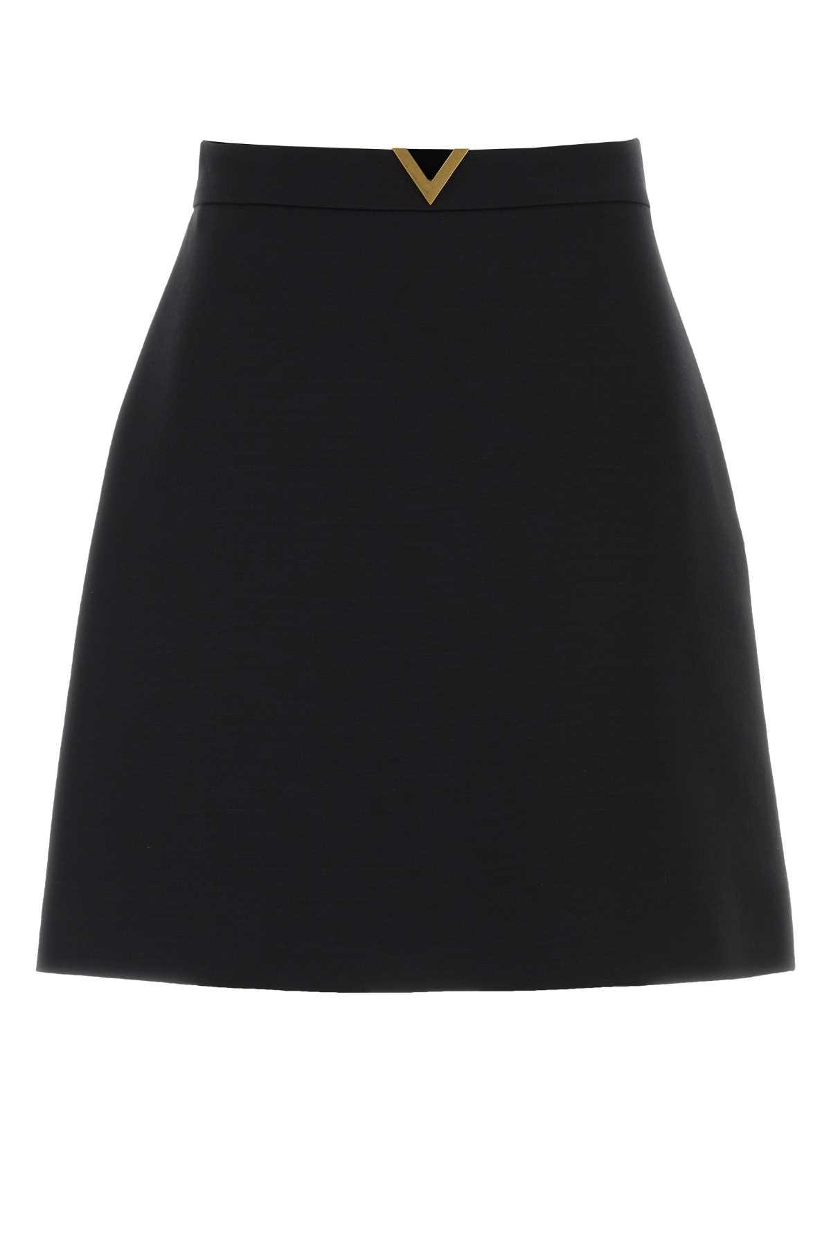 valentino garavani black crepe couture mini skirt