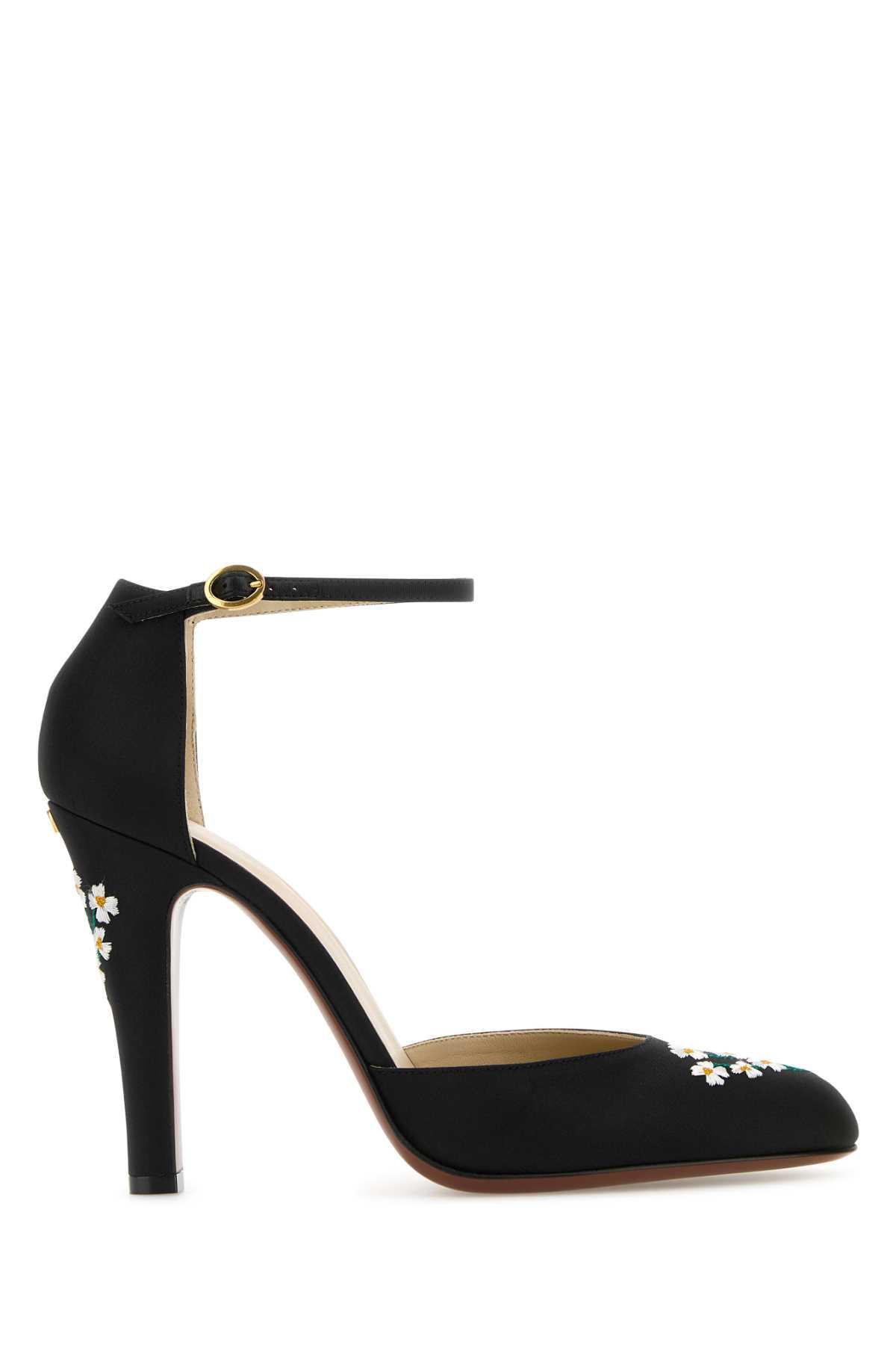 valentino garavani black fabric hi dolly pumps