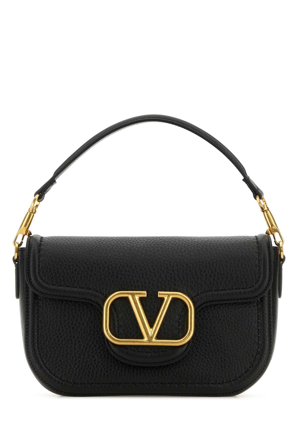 valentino garavani black leather alltime shoulder bag