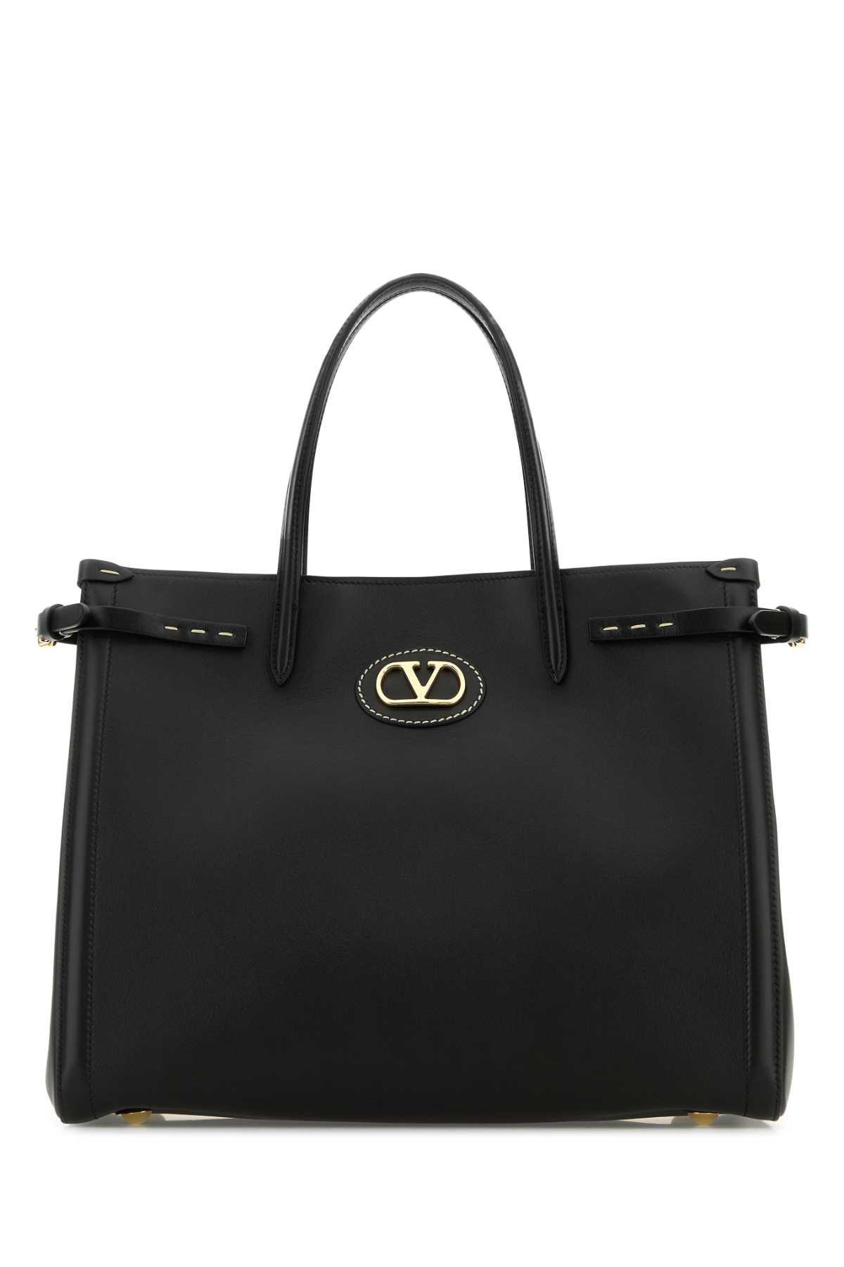 valentino garavani black leather antibes shopping bag