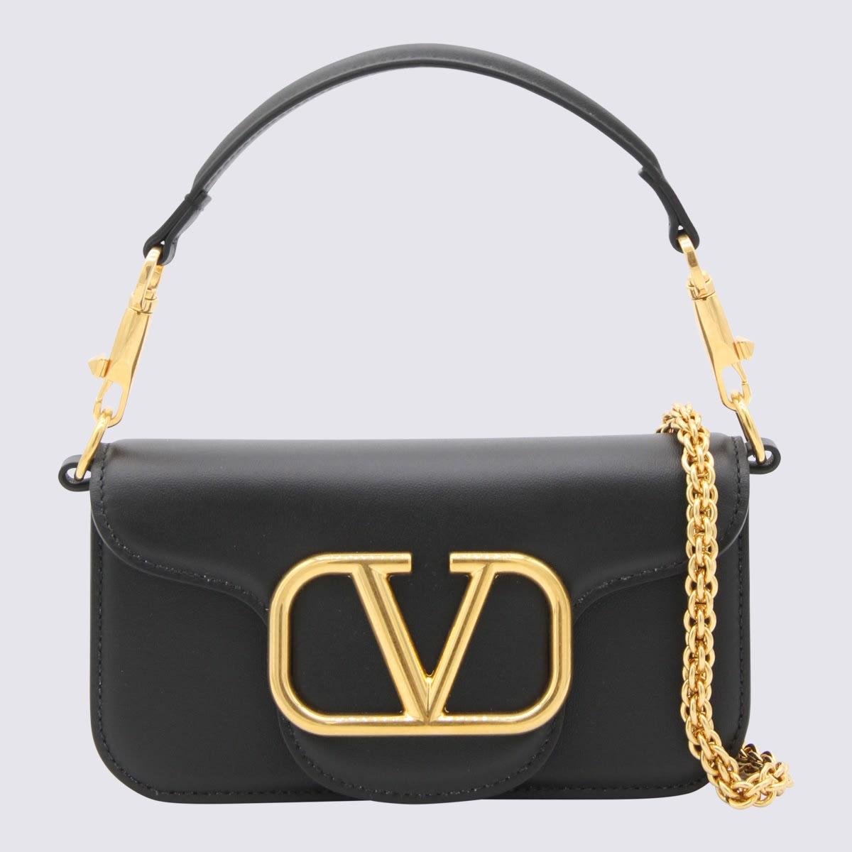 valentino garavani black leather loco small shoulder bag
