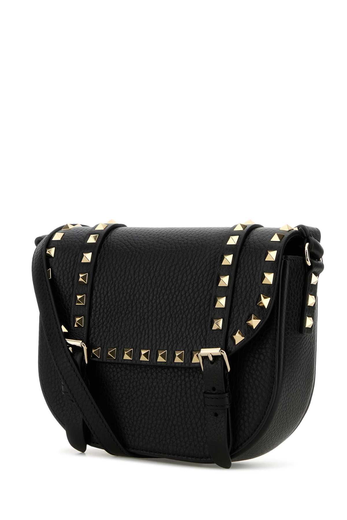 valentino garavani black leather rockstud crossbody bag