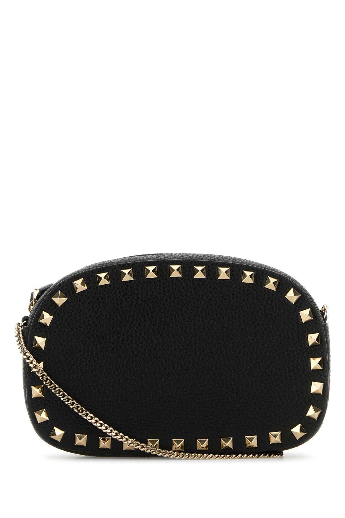 valentino garavani black leather rockstud crossbody bag